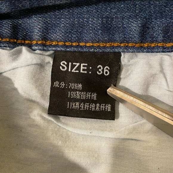 Vintage Y2K Play Bigg Blue Baggy Cargo Skater Jnco Style Denim Jeans Men's 36x32 - Picture 5 of 11